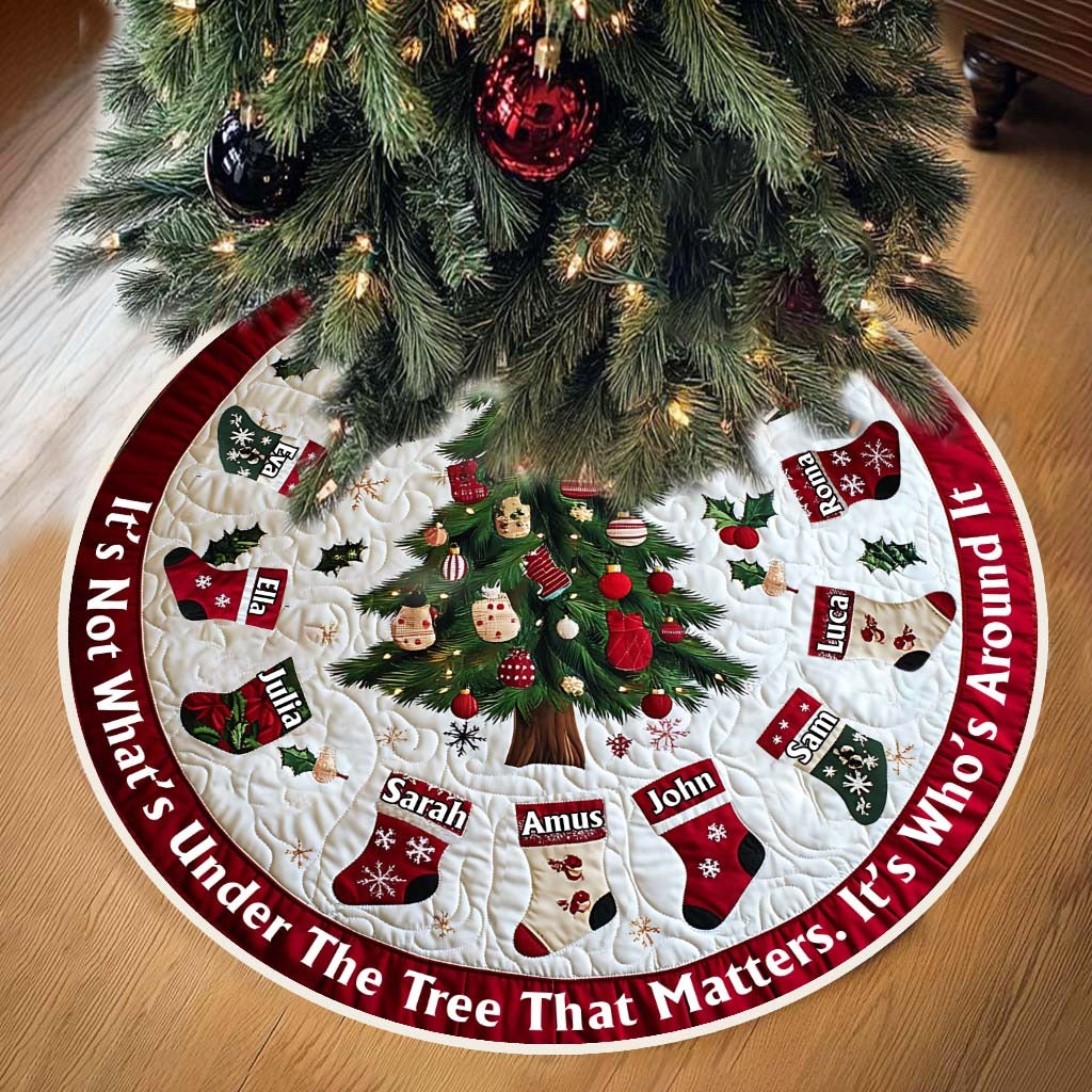 It's Not What's Under The Tree 3D Print Mat, Family Tree Skirt, Holiday Home Decor