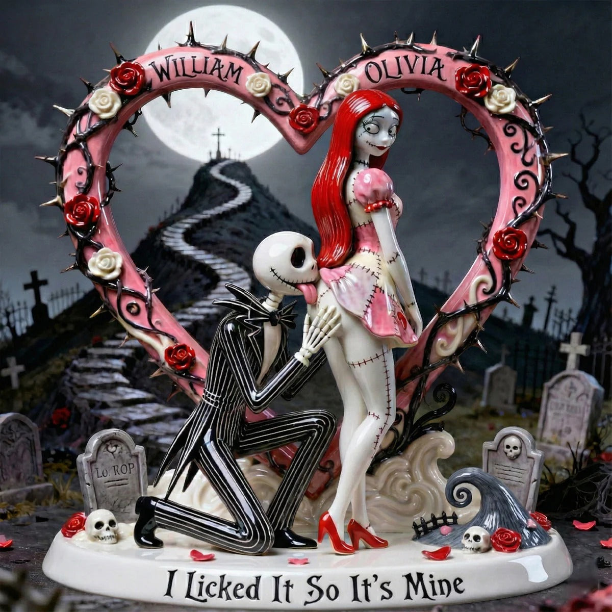 I Licked It So It's Mine Horror Gothic Naughty Couple Acrylic Plaque, Unique Valentines Gifts