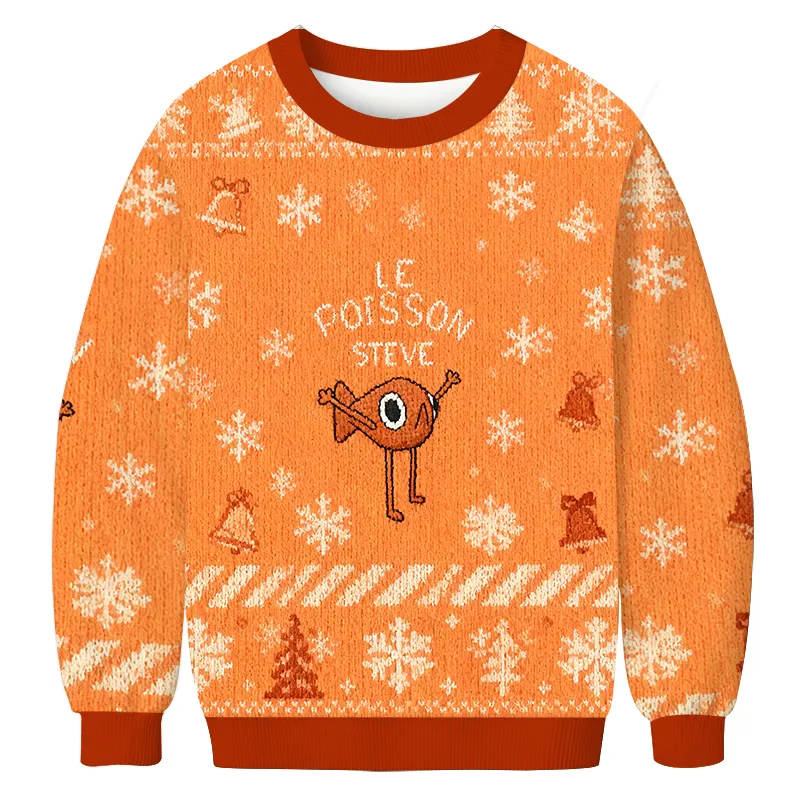 Le Poisson Steve Vintage Christmas Sweater, Ugly Xmas Sweater, Christmas Ugly Sweatshirt