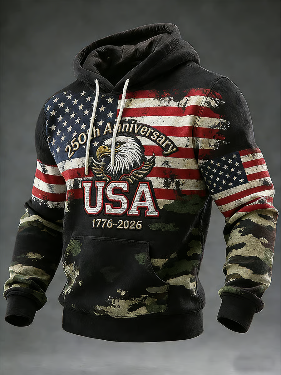 極美品⭐︎DeuxiemeClasse×AMERICANA HOODIEGOWN America 250th Anniversary Hoodie, Independence Day Apparel, Black