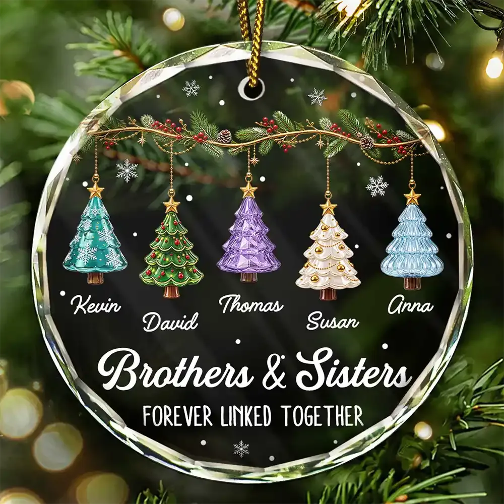 Custom Siblings Acrylic Ornament, Christmas Tree Ornaments, Family Christmas Gift