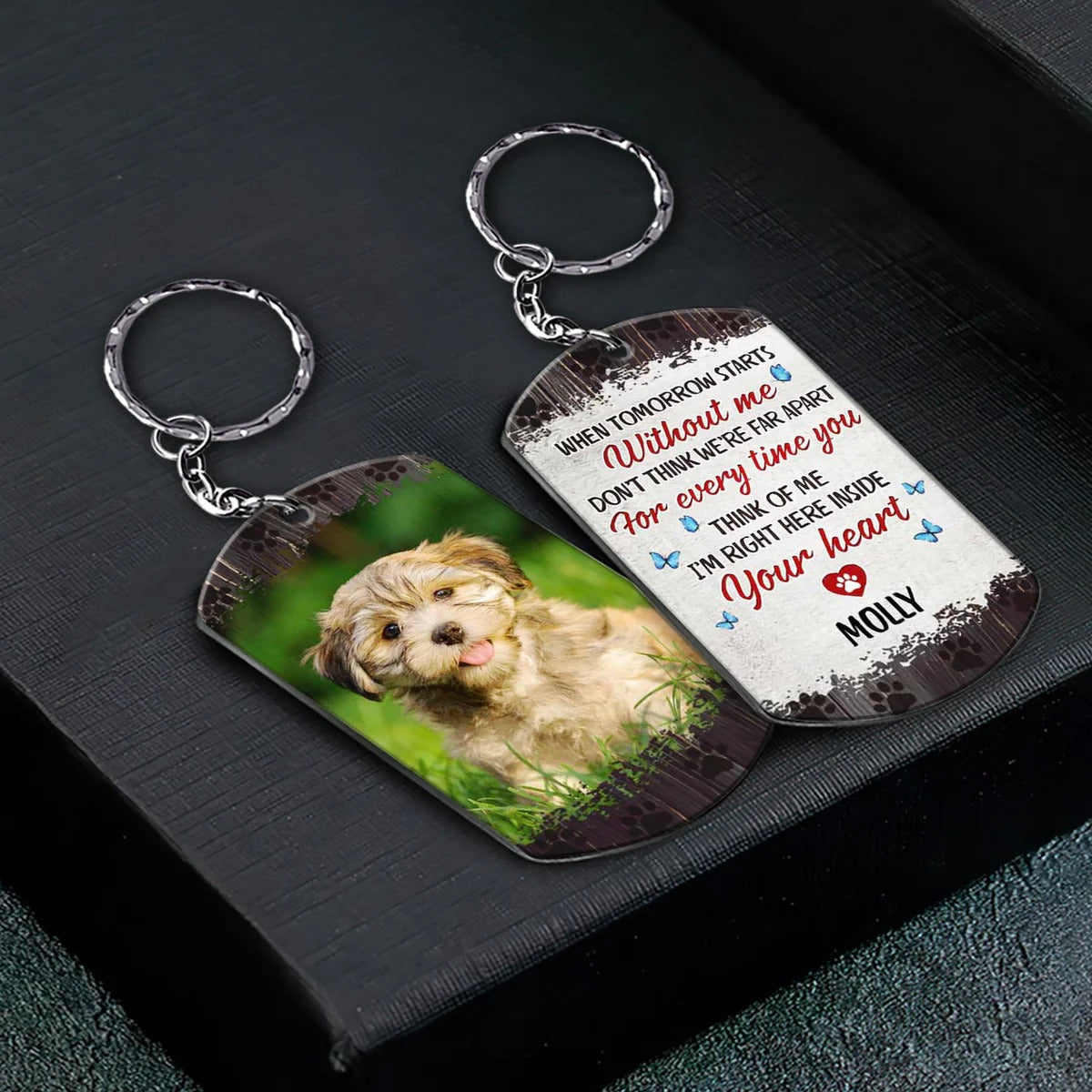 Custom Photo When Tomorrow Starts Without Me Stainless Keychain, Aluminum Keychain, Pet Memorial Gift