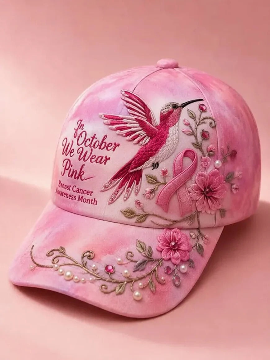 In October We Wear Pink Breast Cancer Awareness Support Hat, Breast Cancer Support Gift