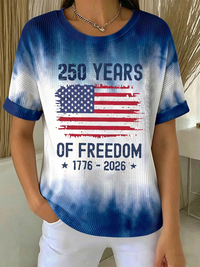 American 250 Founding Celebration Faded Blue Shirt, 4th Of July Shirt, Patriotic Women Tee