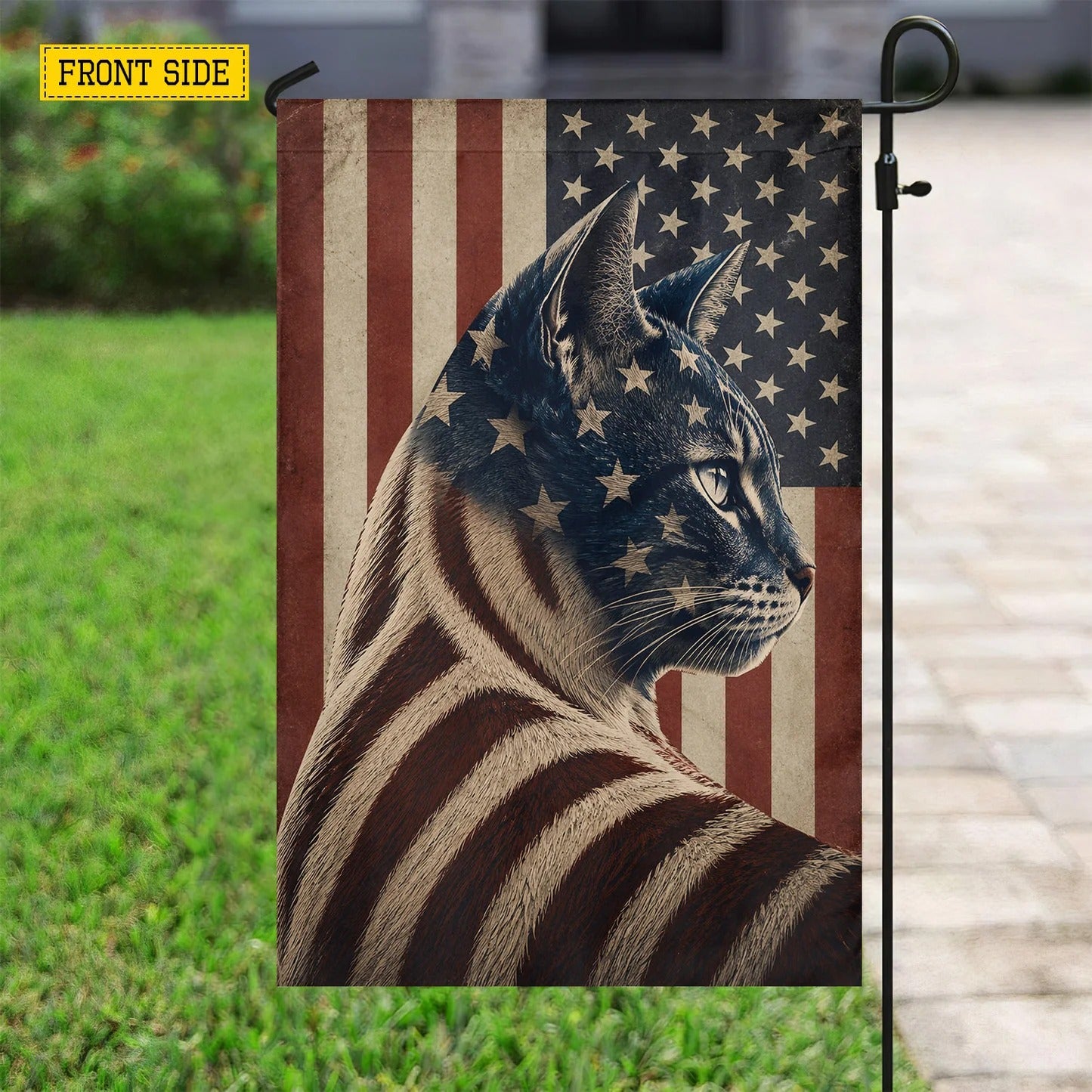 American Patriotic Garden Flag, Cat Lover House Flag, 250th Anniversary Garden Flag