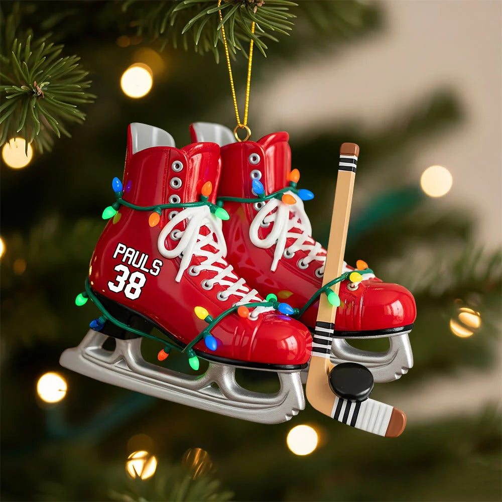Ice Hockey Skates Ornament Christmas Gift For Hockey Fans, Gifts For Ice Hockey Players