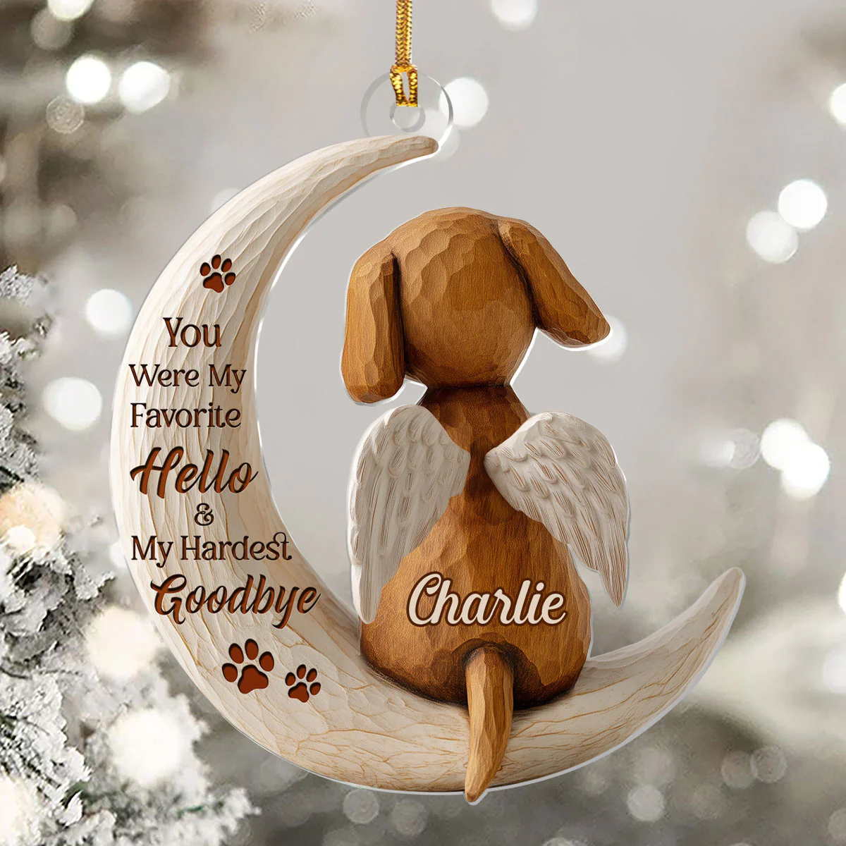 You Were My Favorite Hello & My Hardest Goodbye Ornament, Gifts For Dog Lovers, Memorial Gifts