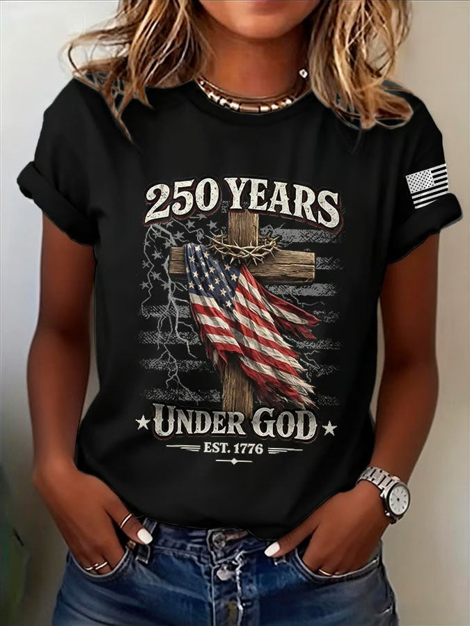 Women'S American Independence Day 250Th Anniversary Shirt, 4th Of July Shirt, Patriotic Womens Tee