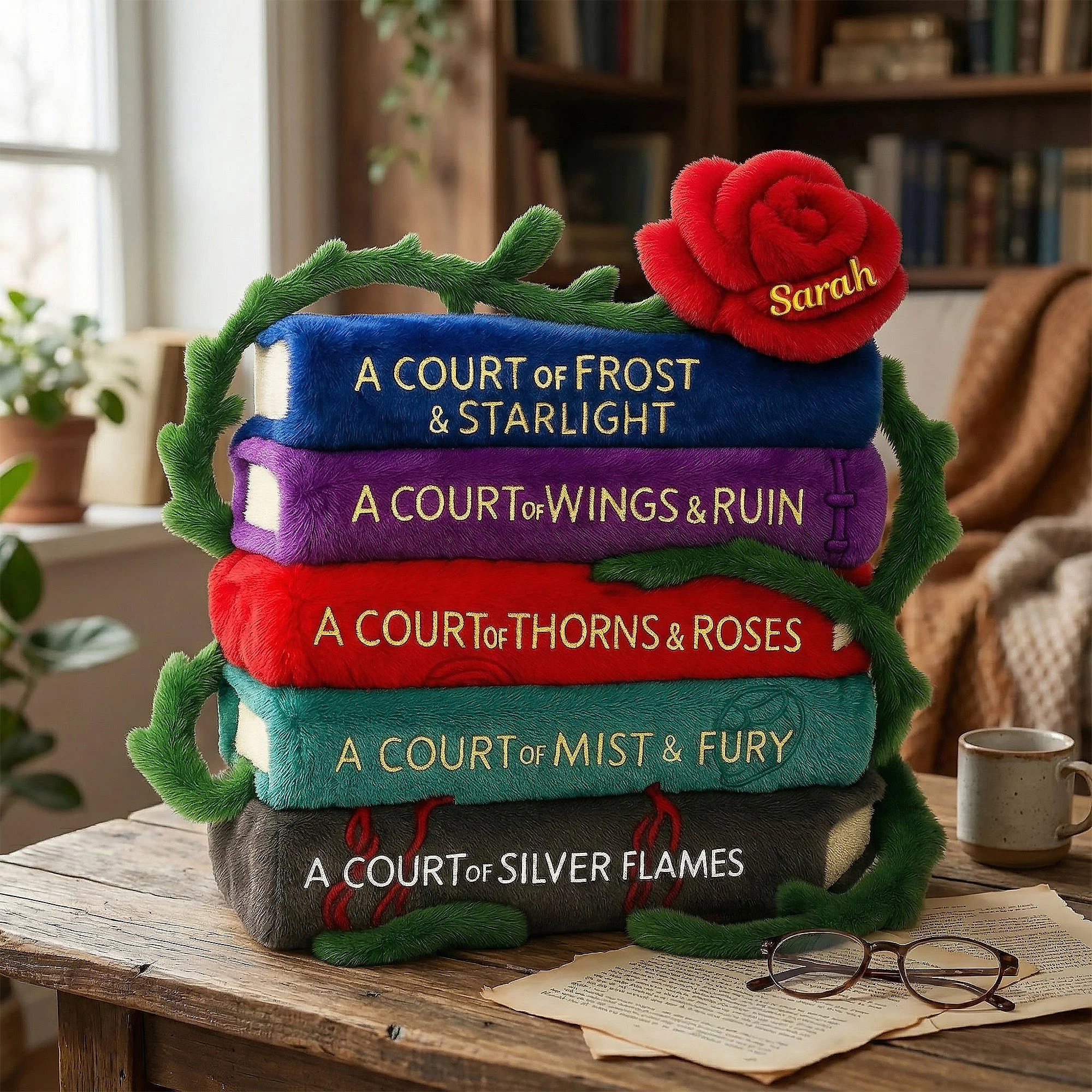 Book Series Custom Shaped Pillow, Gifts For Readers, Bookish Gifts, Gift Ideas For Readers