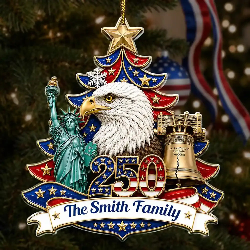 America 250 Bald Eagle Family Acrylic Ornament, American Tree Decor, Patriotic Gift (Copy)