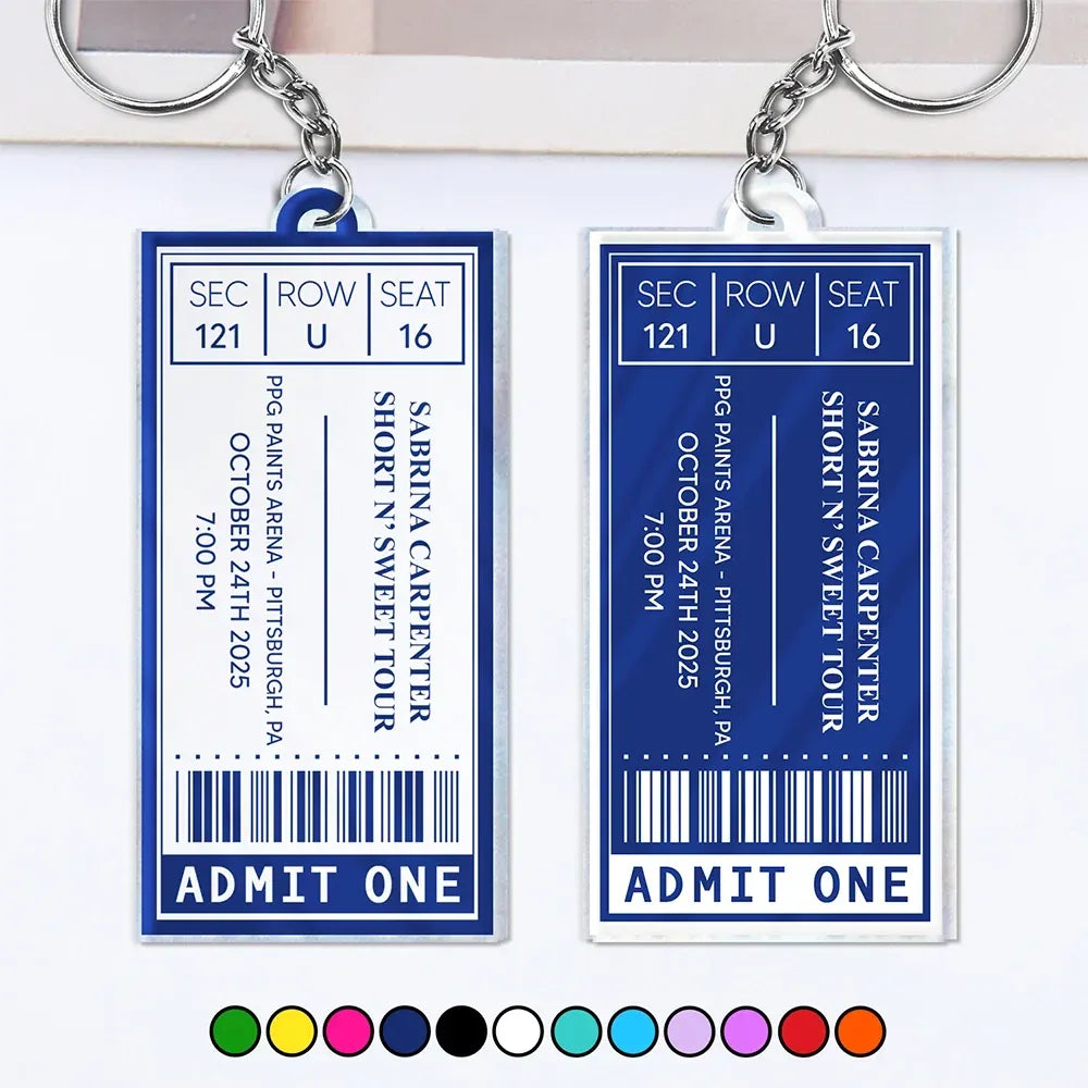 Favorite Concert Ticket, Personalized Acrylic Keychain, Christmas Ornaments, Gift Ideas