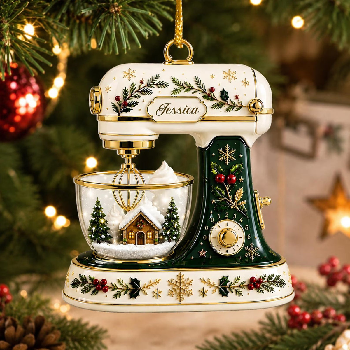 Personalized Christmas Baking Acrylic Ornament, Christmas Ornament, Gifts For Bakers