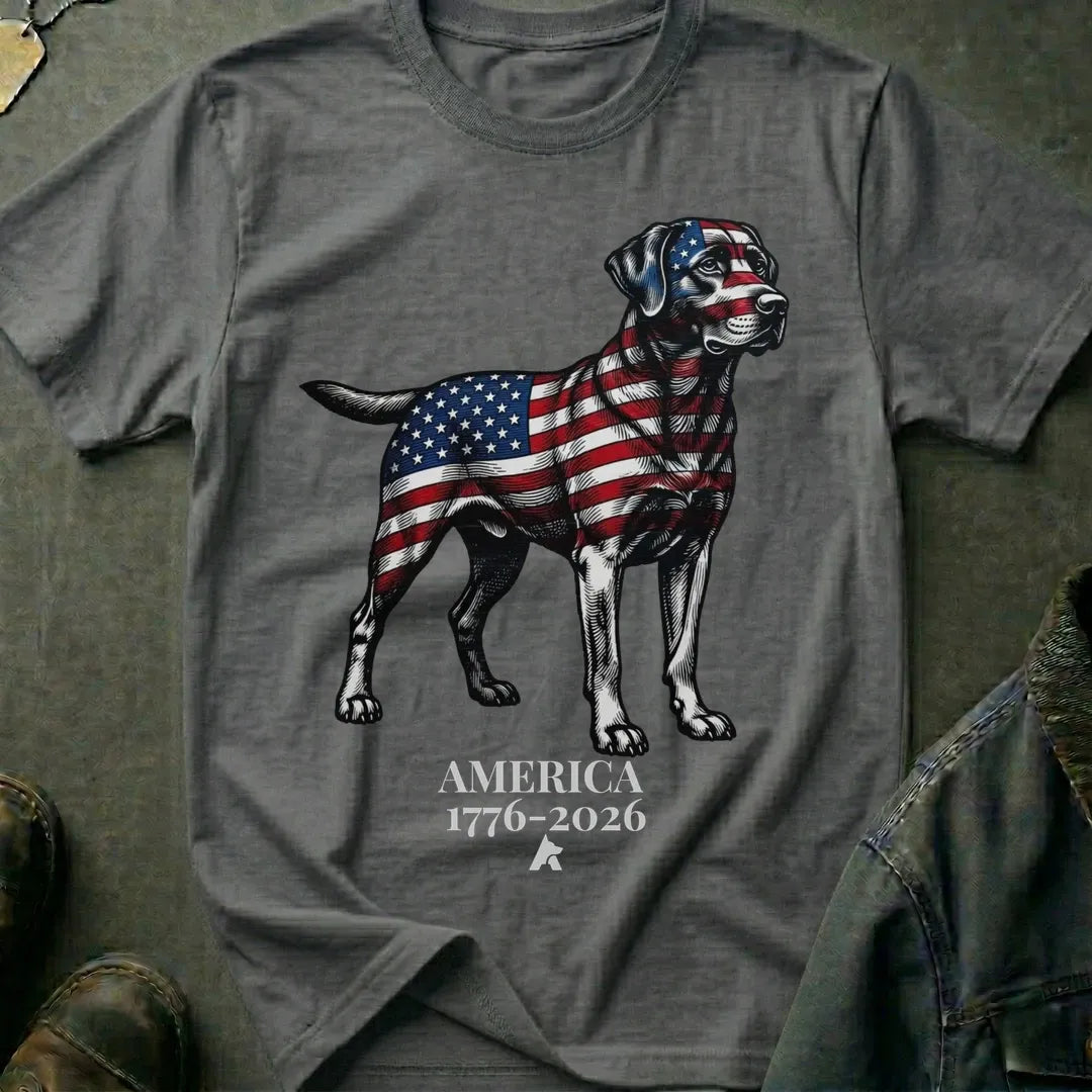 Labrador Retriever-Iron and Stripes 1776-2026 Shirt, America 250 Celebrations Shirt, Shirt For Dog Lovers