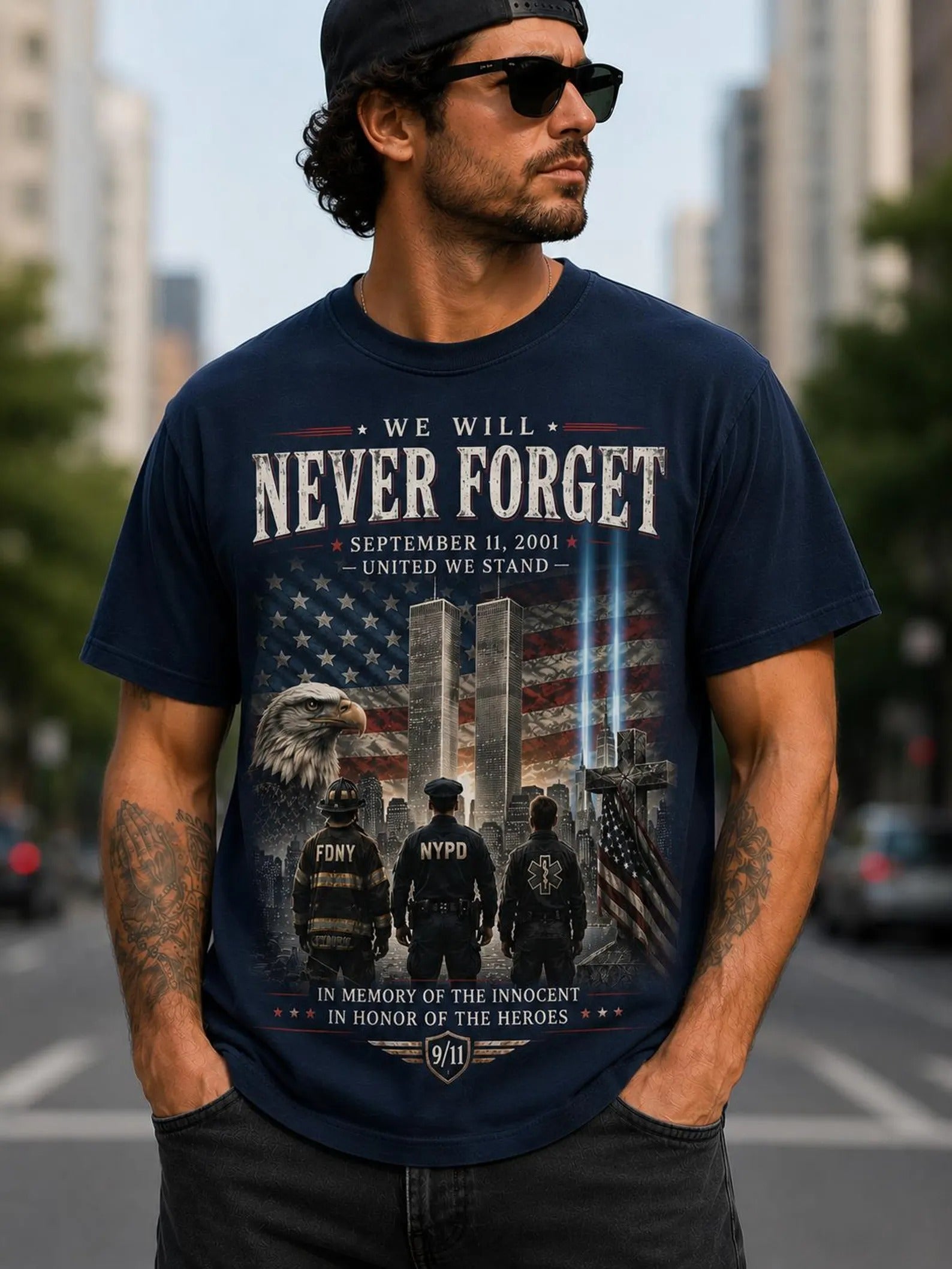 Never Forget September 11 Heroes Memorial Shirt, 9.11 Shirt For Men, American Flag T-Shirt