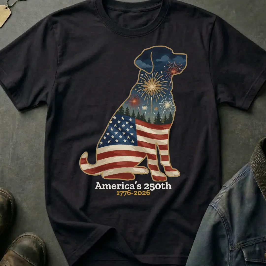 4th of July Shirt with Patriotic Dog Design, America 250 Years Shirt, Shirt for Dog Lovers