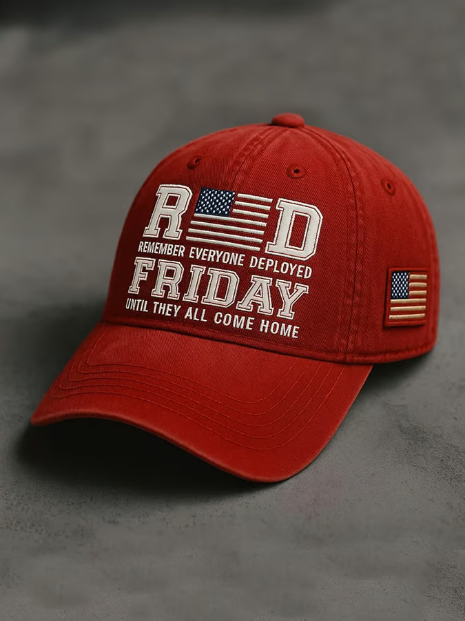 RED Friday Until They All Come Home Veterans Honor Printed Cap, 4th Of July 250th Anniversary Patriotic Hat