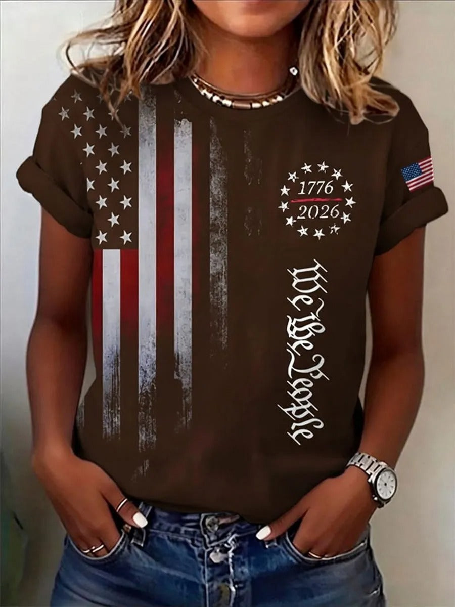 We The People 1776 2026 Distressed Flag T-Shirt, USA 250th Anniversary Shirt, Patriotic Shirt