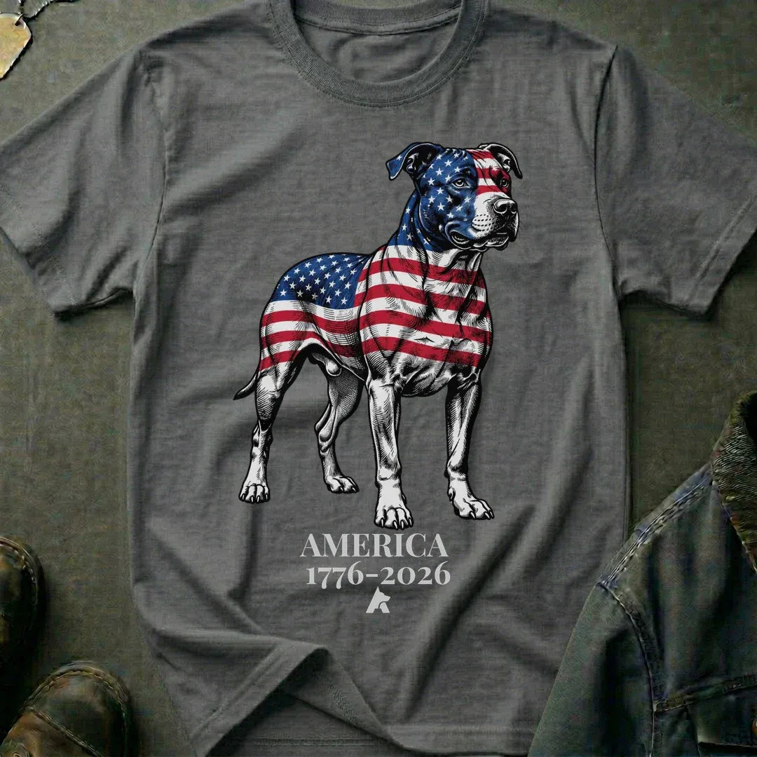 American Pit Bull Terrier-Iron and Stripes 1776-2026 Shirt, America 250 Celebrations Shirt, Shirt For Dog Lovers