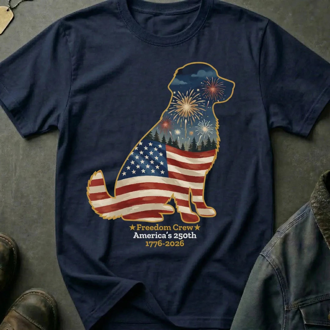 Golden Retriever-America's 250th Shirt, America 250 Years Shirt, Shirt for Dog Lovers