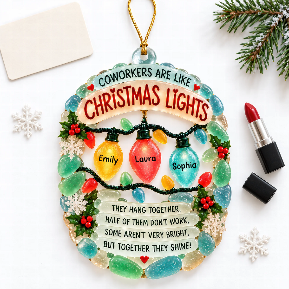 Personalized Coworker Acrylic Ornament, Christmas Ornaments, Christmas Gift