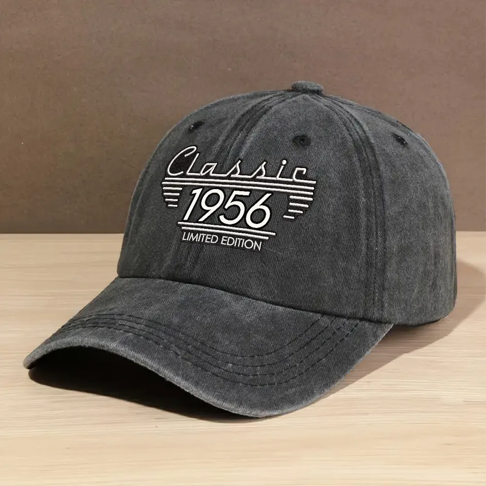 Personalized Custom Vintage Washed Denim Cap, Custom Gift For Dad