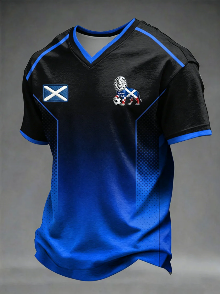 Scotland Soccer Gradient Men's V-Neck T-Shirts, T-Shirt Print, UK Football Lover We Are 26 Soccer Shirt