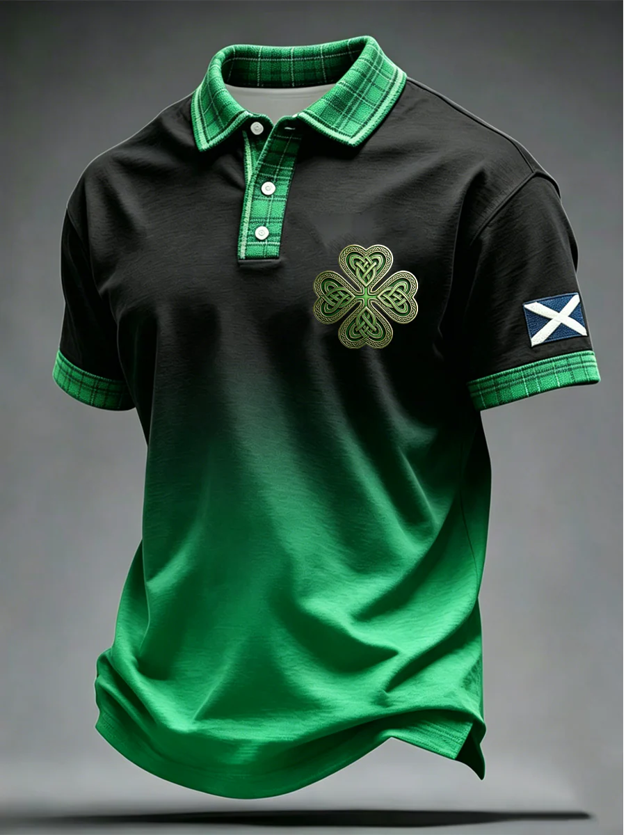 UK Football Lover Scotland Gradient Polo Shirt, Men's V-Neck T-Shirts, We Are 26 Soccer Shirt