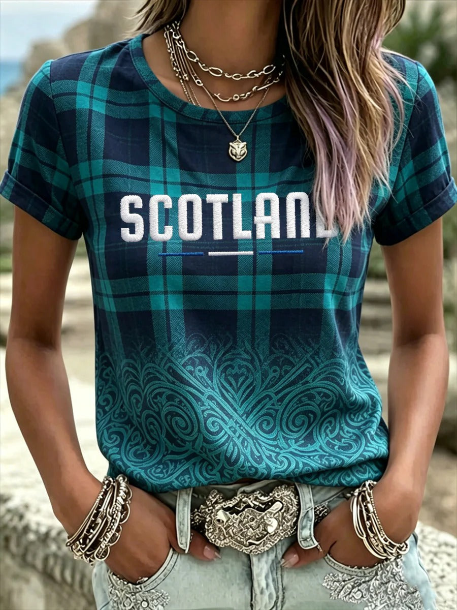 Women's UK Football Lover Scotland Green Soccer Champion Shirt Gameday Soccer Shirt
