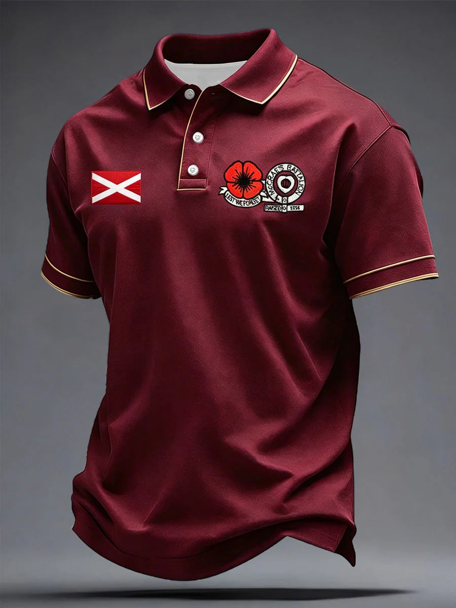 Men's Maroon Hearts Football Lover Printed Polo Shirt, Men's V-Neck T-Shirts, We Are 26 Soccer Shirt