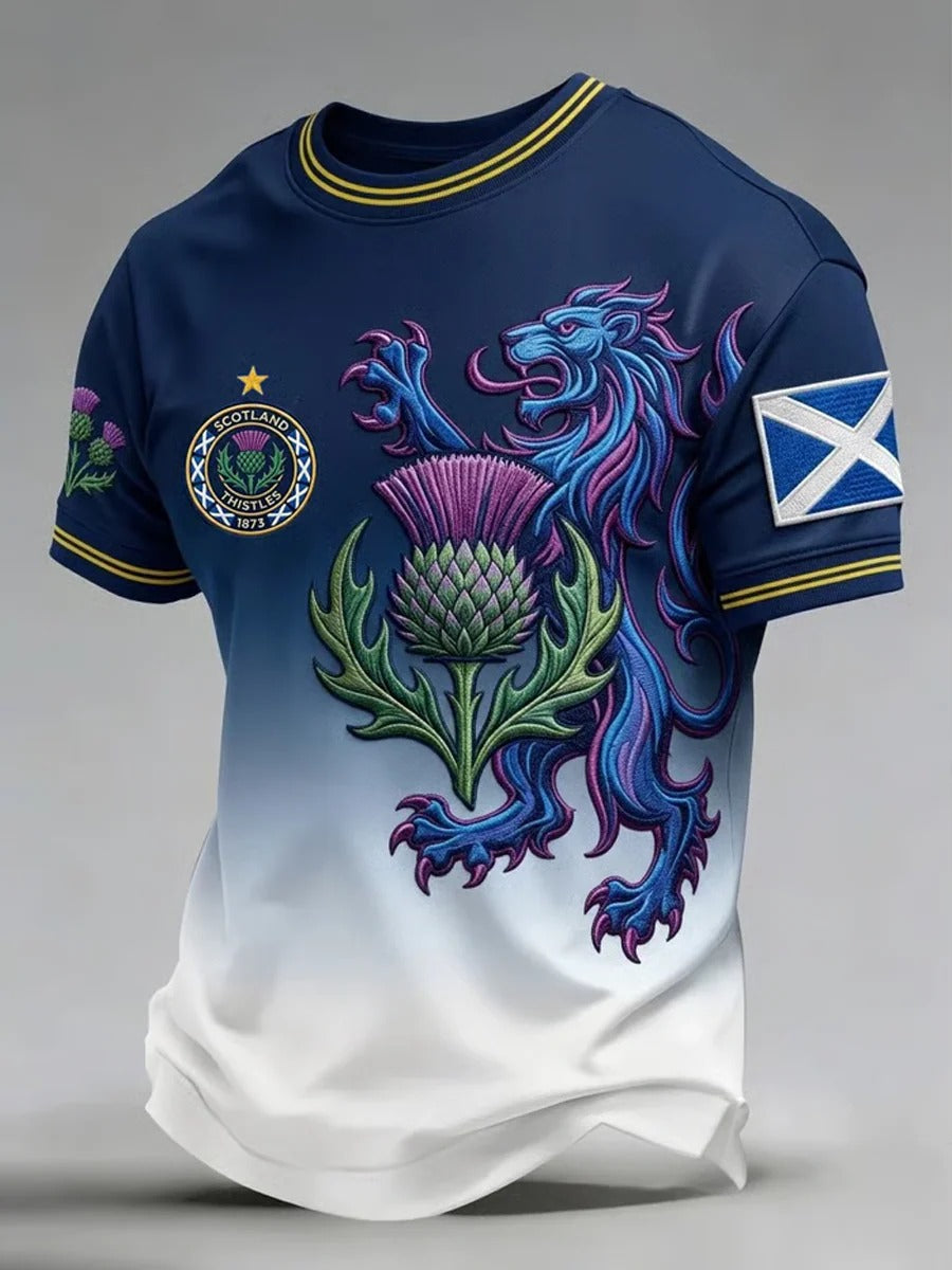 Purple Scottish Blue Lion Football Tee Soccer Champion Shirt Soccer Dad Shirt