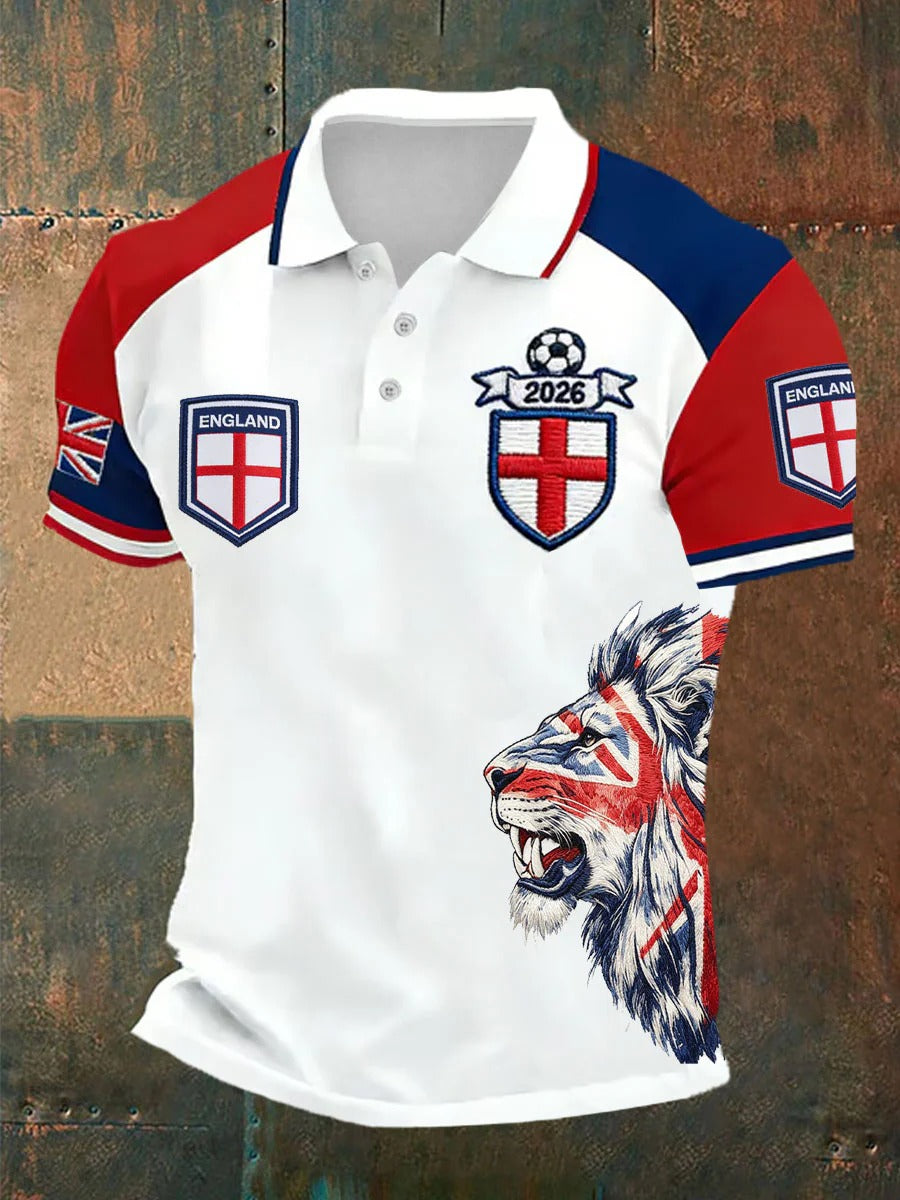 England Flag Football Lion Polo, Soccer Champion Gameday Shirts, Father's Day Present