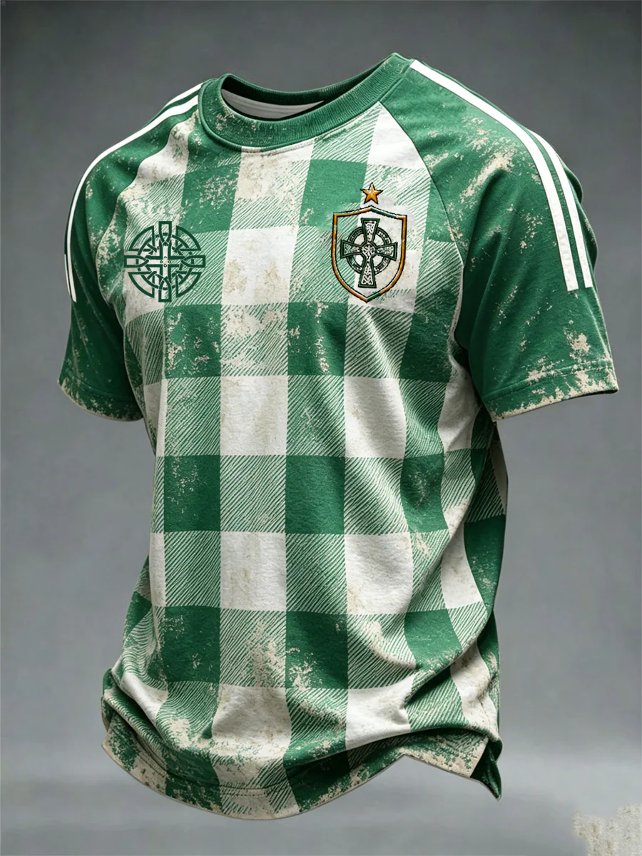 Men's British Football Celtic Printed T-Shirt, Men's V-Neck We Are 26 Soccer Shirt