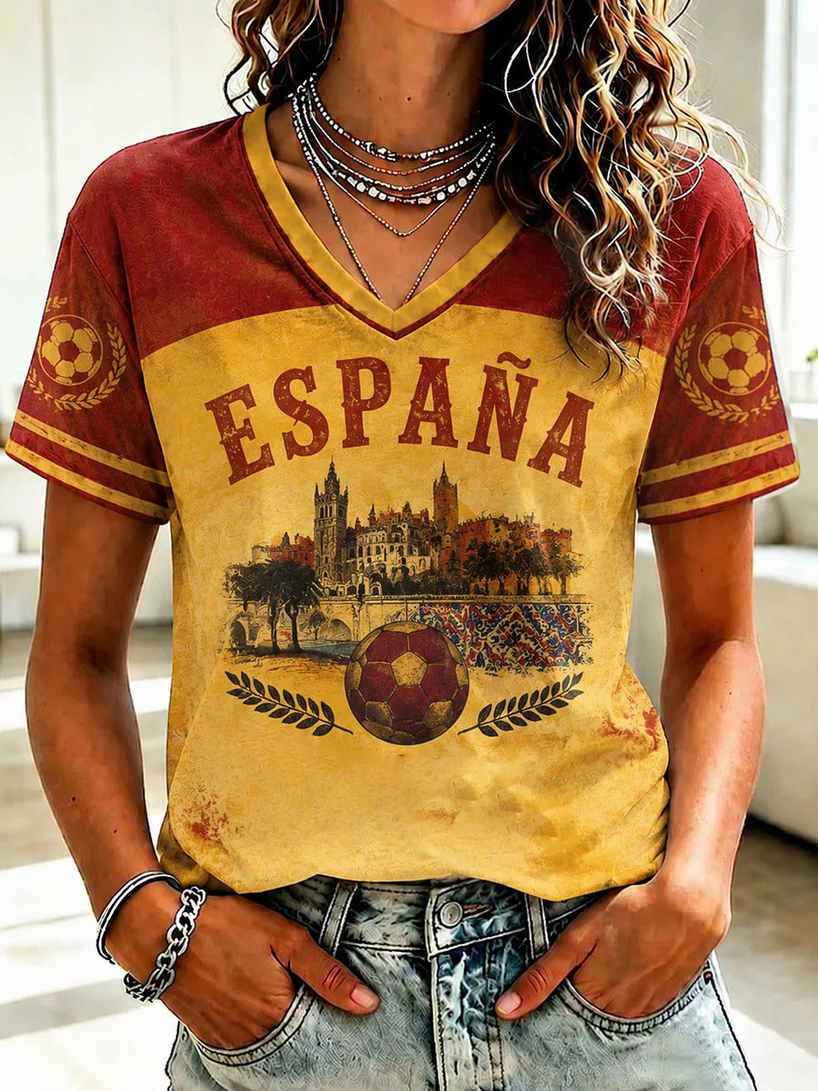 Espana City Spanish V-neck Shirt Soccer Champion Shirt Gameday Soccer Shirt