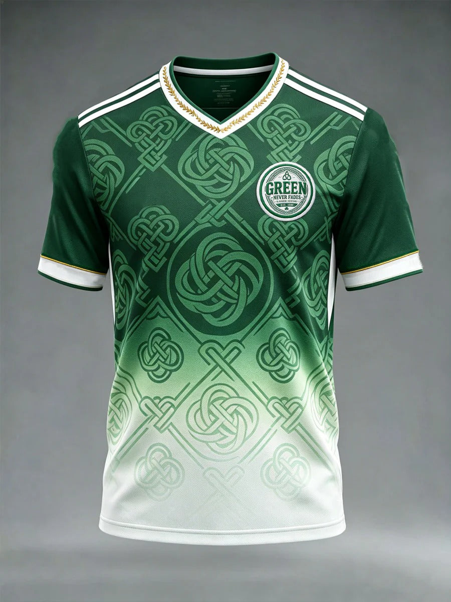 Celtic Nation Soccer Gradient T-shirt, V-Neck T-Shirts Men, Football Champion Shirt Soccer Fan Gift