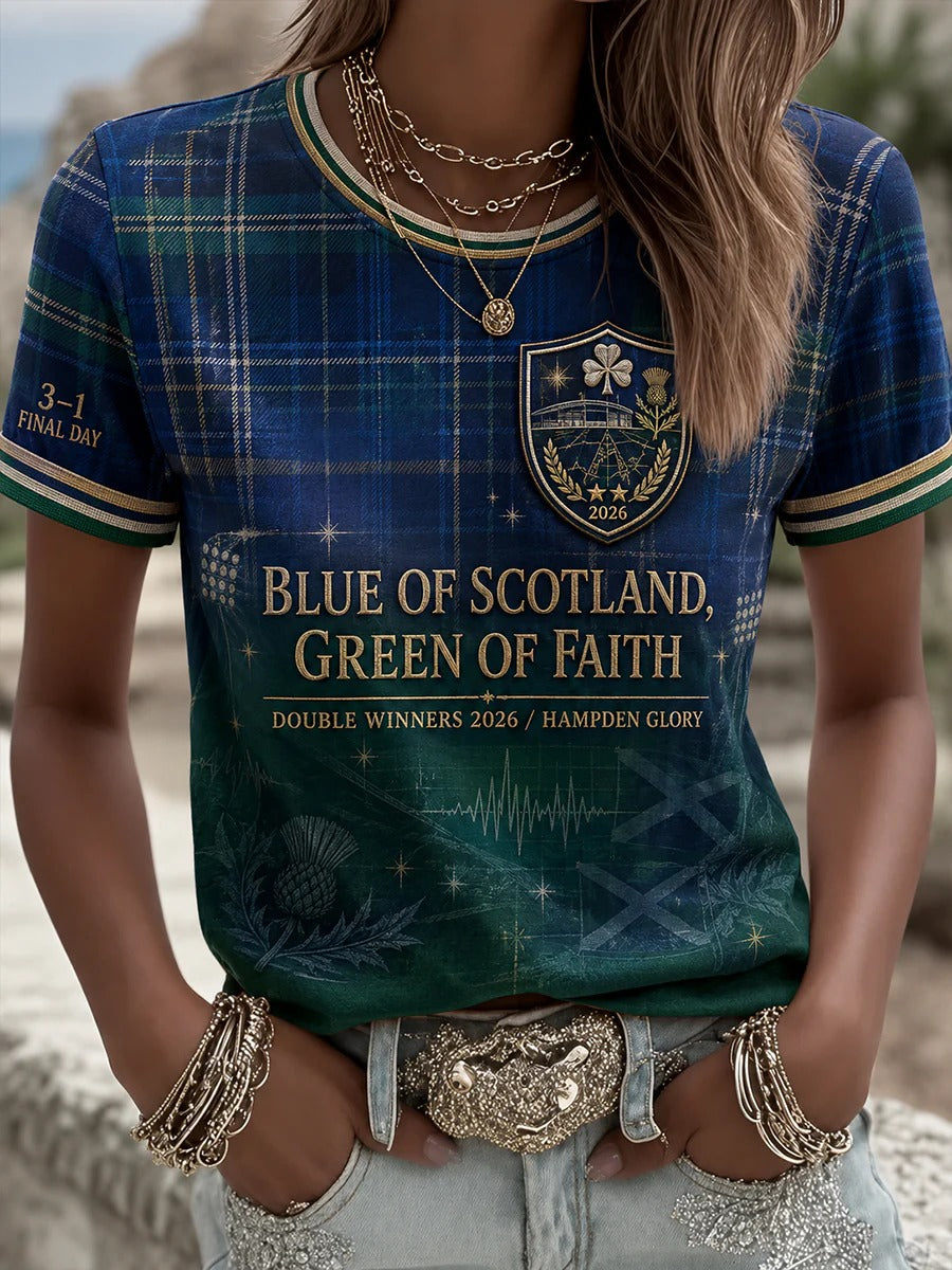 Blue Of Scotland Green Of Faith T-shirt Soccer Champion Shirt Gameday Soccer Shirt