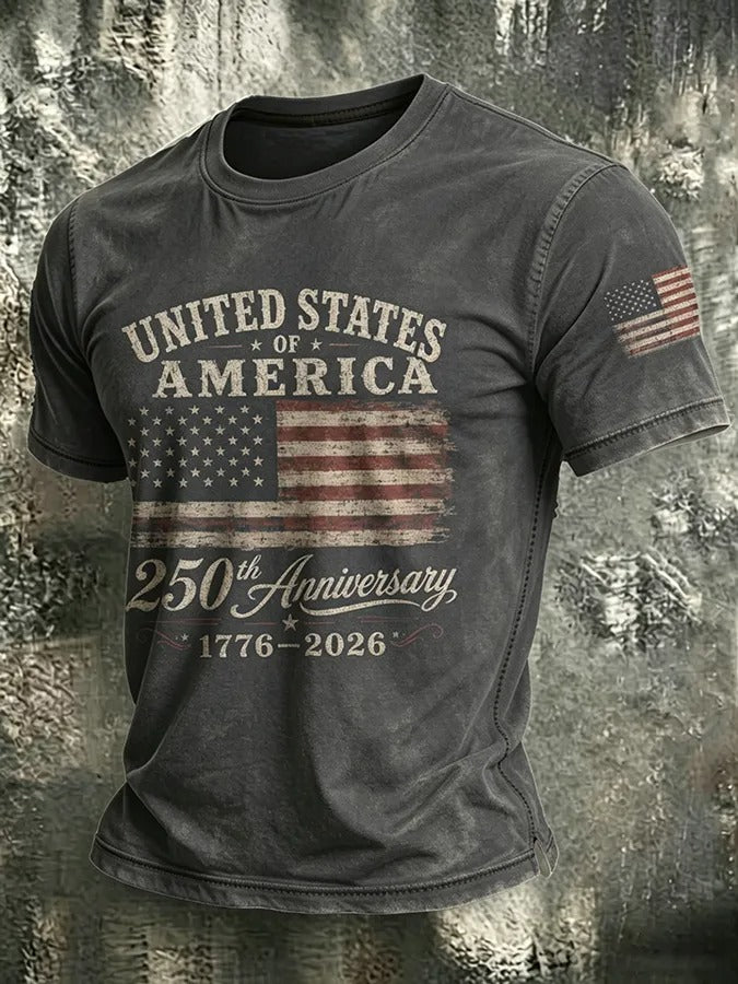 USA 250 Anniversary Shirt, Rustic Patriotic Flag Design, Independence Day Shirt