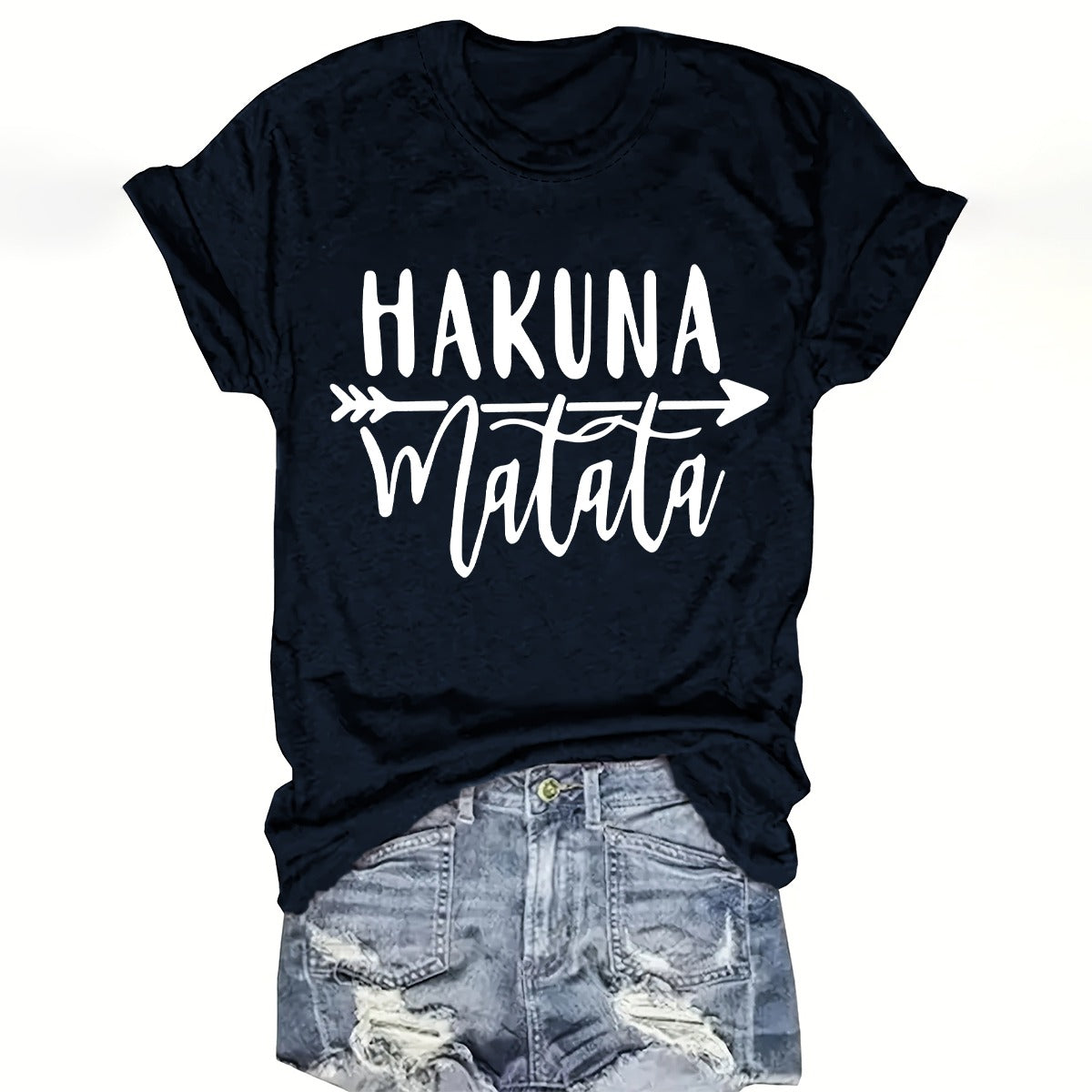 Hakuna Matata Arrow Graphic T-Shirt, Funny Quote Shirt, Casual Summer Tee