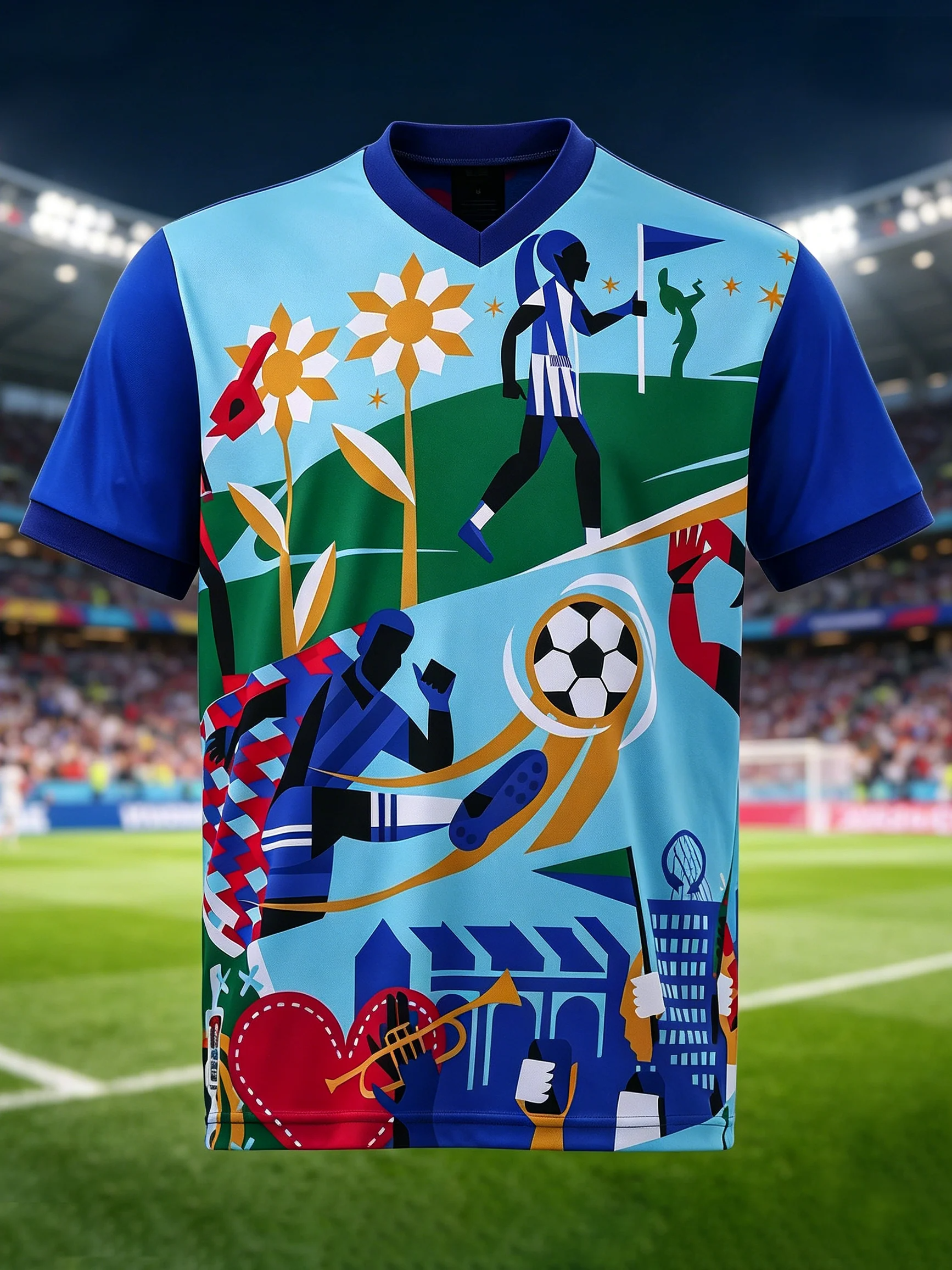 Football Lover Men's V-Neck T-Shirts, We Are 26 Soccer Shirt, Soccer Fan Print Polo