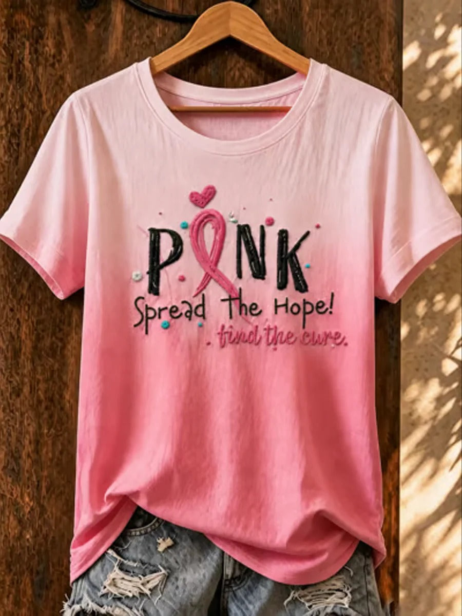 Spread the Hope Pink Ribbon T-Shirt, In October We Wear Pink Breast Cancer Shirt