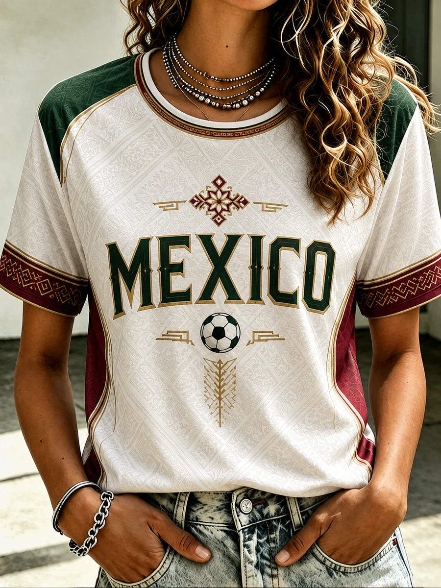 Mexico Heritage Soccer Shirt, Women's Football Fan Tee, World Soccer Shirt