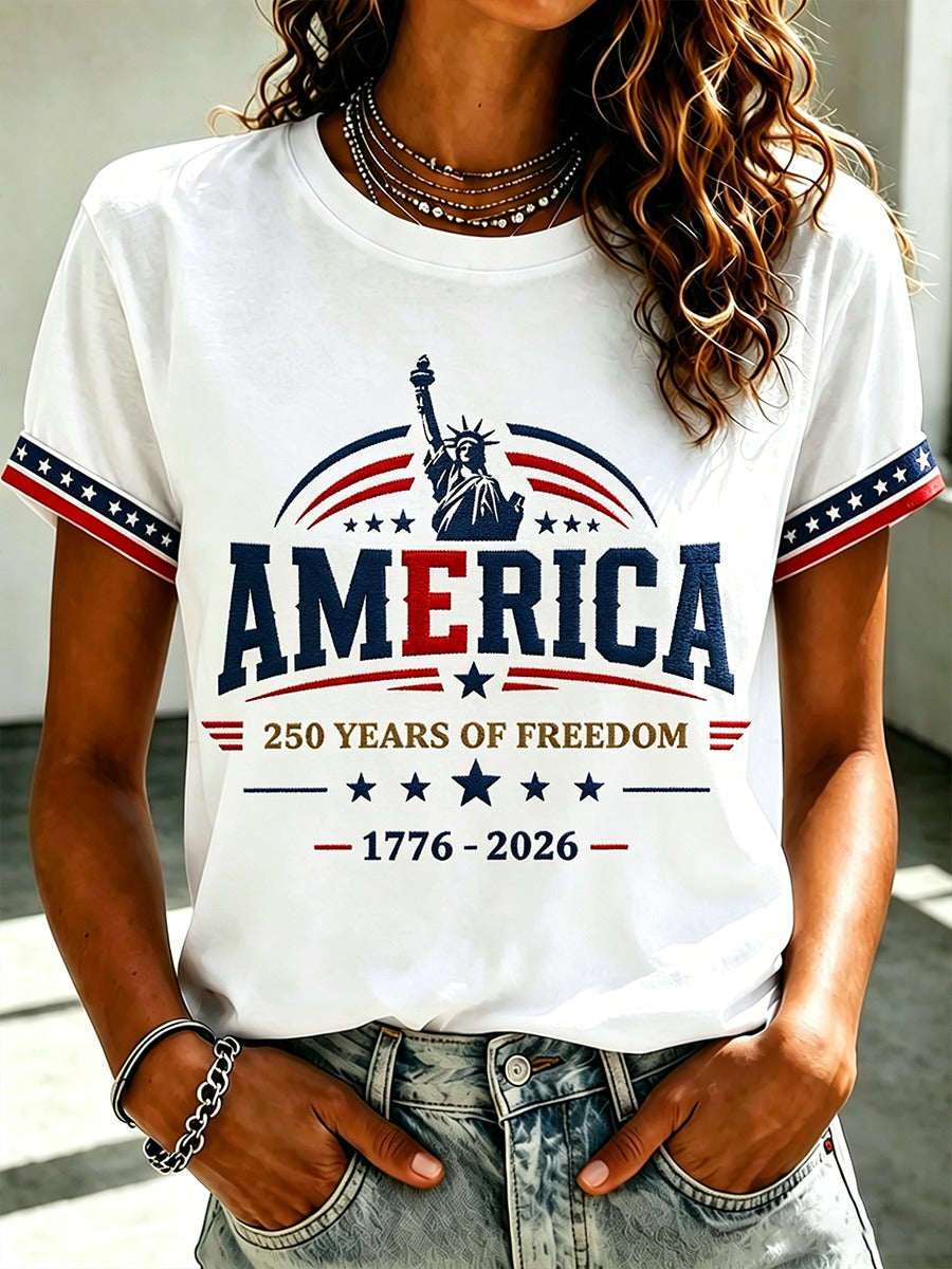 Women'S American 250 Statue Of Liberty T-Shirt, 4th Of July Shirt, Patriotic Womens Tee