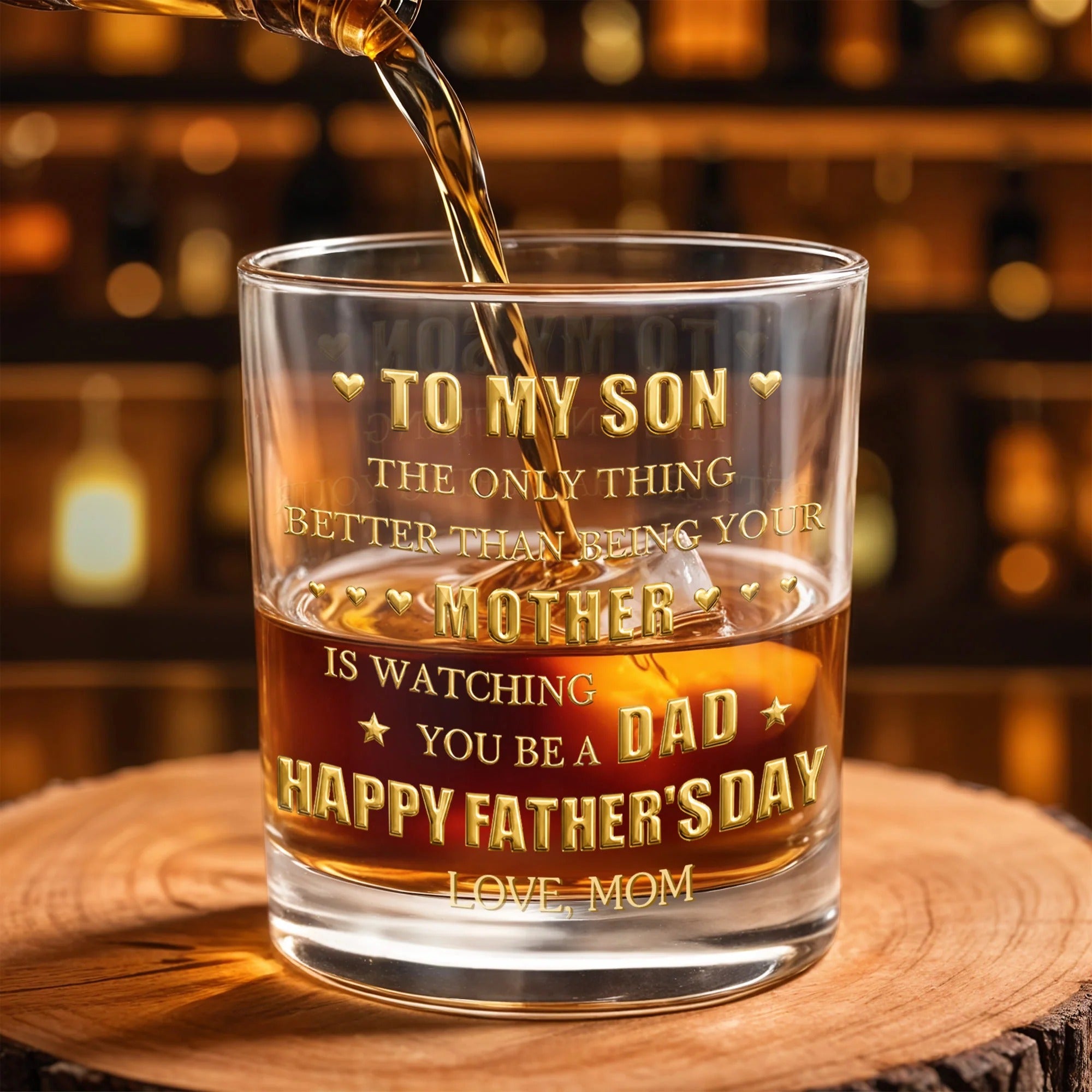 To My Son Whiskey Glass, Personalized Whiskey Glass, Gift for Son