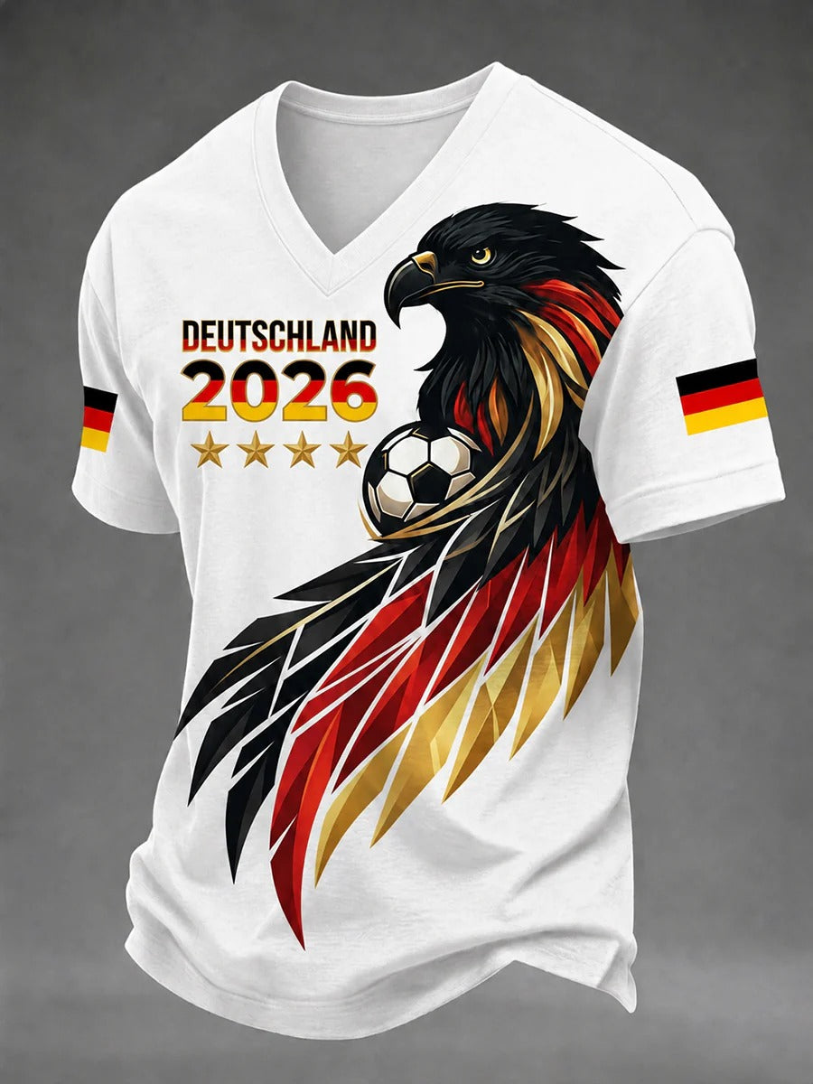 Germany Eagle V-Neck Soccer Shirt, Soccer Jersey, Soccer Fan Shirt, Football Supporter Shirt