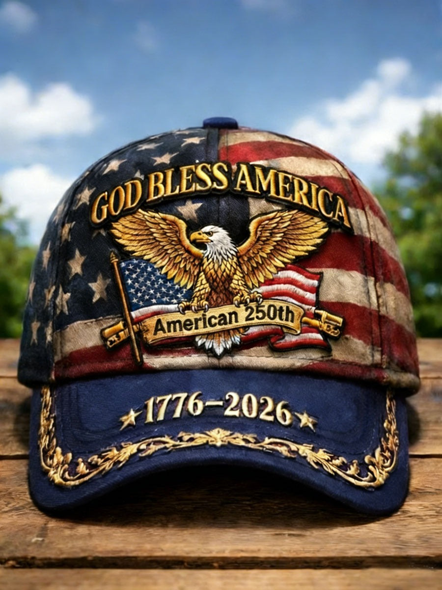 United States 250 Years Baseball Cap, 4th Of July USA Patriotic Hat, Classic Cap