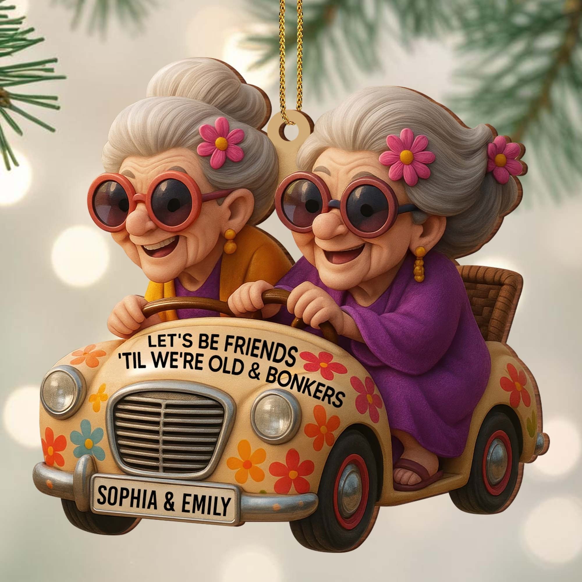 Let's Be Friends 'Til We're Old Acrylic Ornament, Christmas Tree Decoration, Christmas Ornament