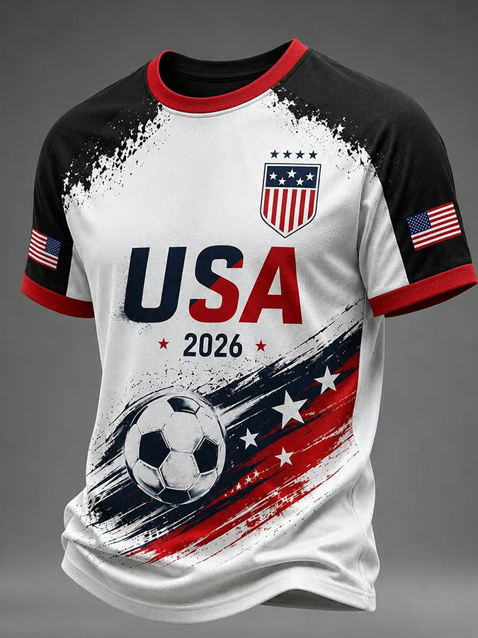 USA National Team Soccer Shirt, Vintage Patriotic Graphic Design, World Cup 2026 Shirt