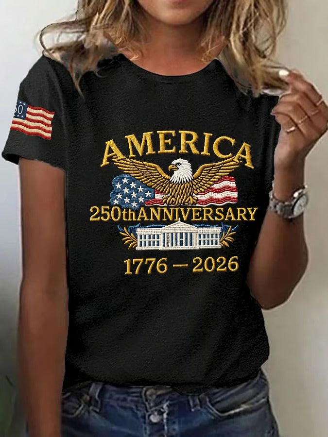 Ladies' 250Th Anniversary Commemorative Shirt, 4th Of July Shirt, Patriotic Womens Tee