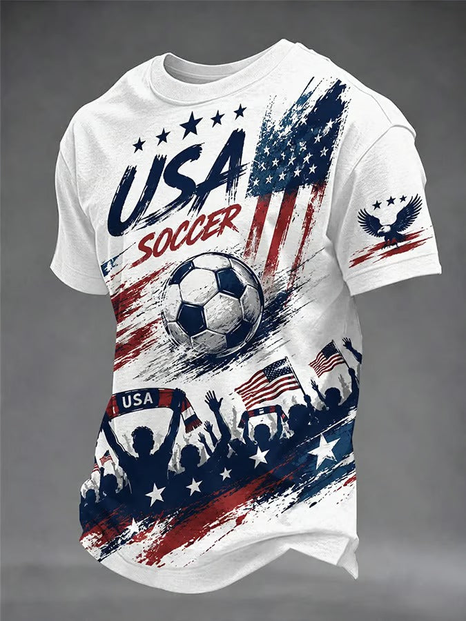 Patriotic USA Soccer T Shirt, Vintage Football Supporter Design, USA Soccer Fan Shirt