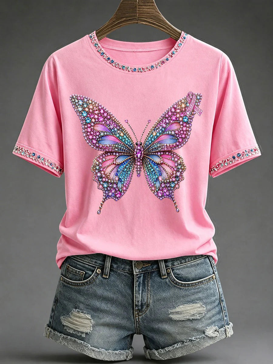 Pink October Hope & Strength Pink T-Shirt, Pink Ribbon Survivor Gift, Breast Cancer Awareness Shirt