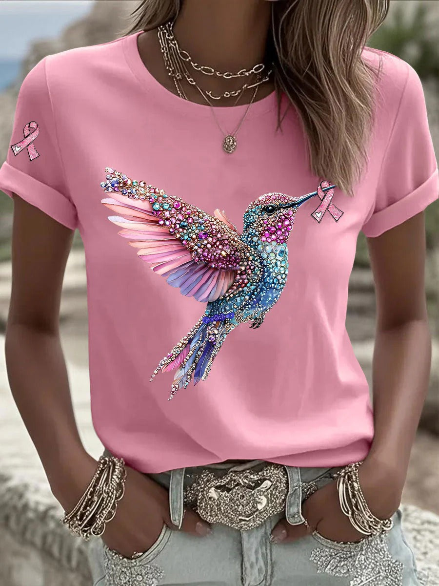 Survivor Gift Hummingbird T-Shirt, In October We Wear Pink Breast Cancer Awareness Month Shirt